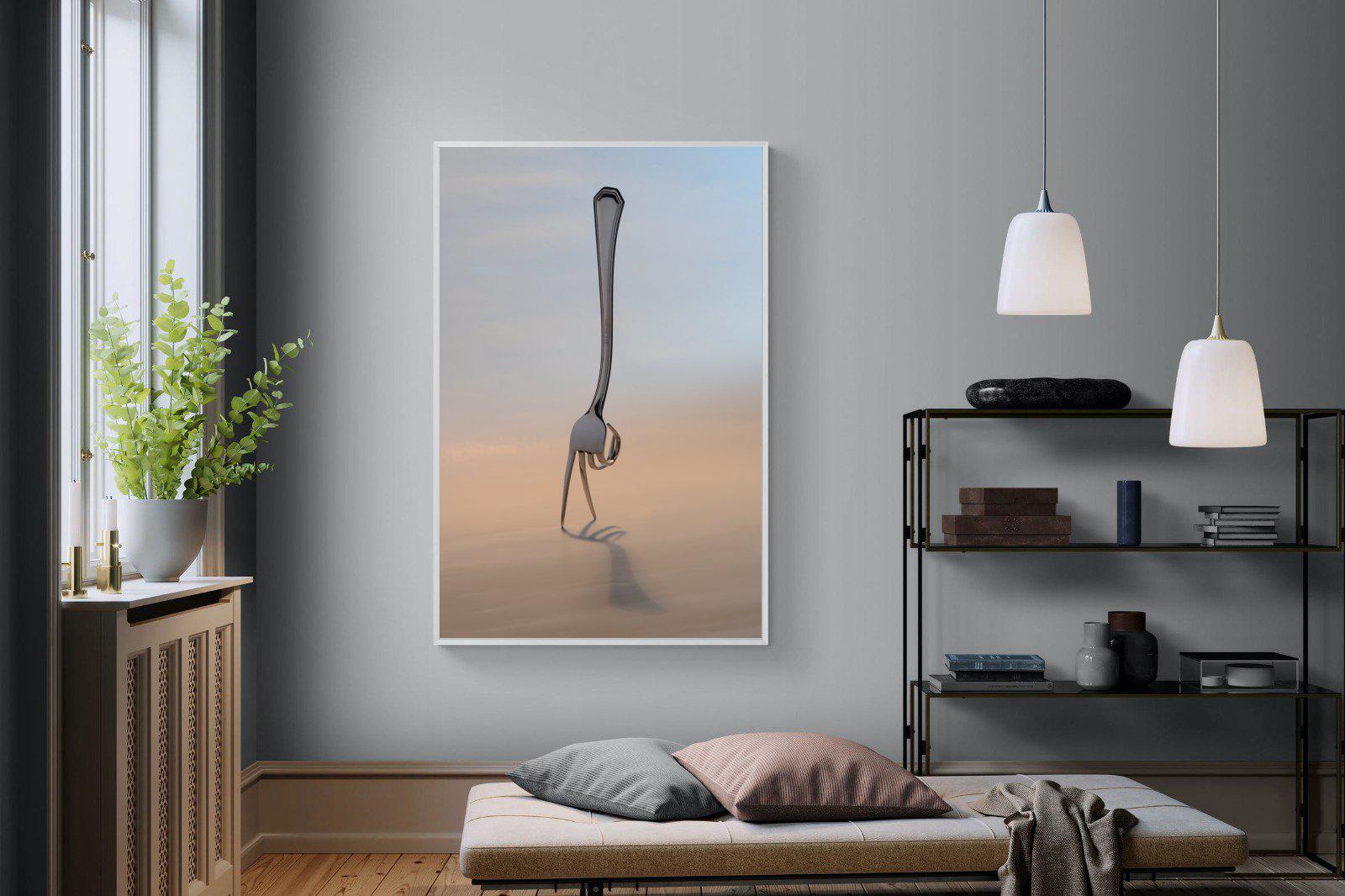 Walking Fork-Wall_Art-120 x 180cm-Mounted Canvas-White-Pixalot