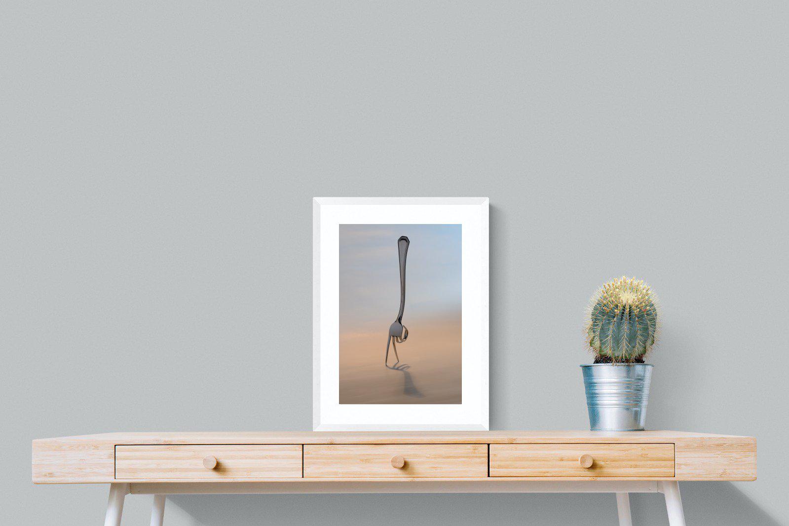 Walking Fork-Wall_Art-45 x 60cm-Framed Print-White-Pixalot