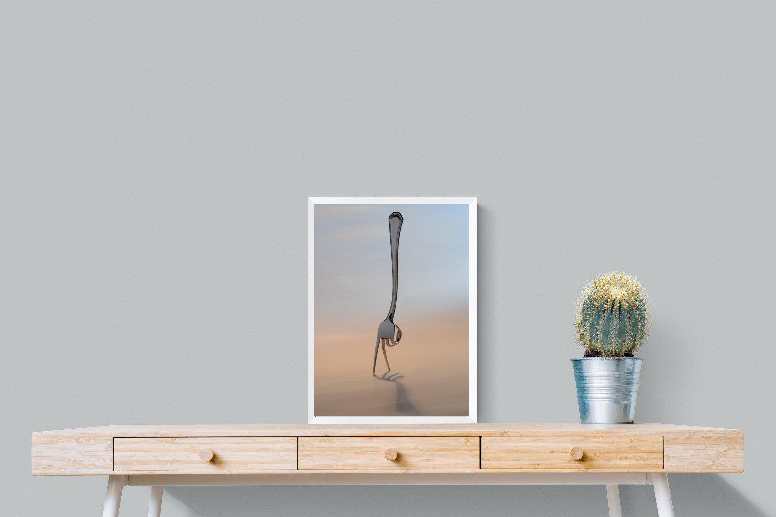 Walking Fork-Wall_Art-45 x 60cm-Mounted Canvas-White-Pixalot