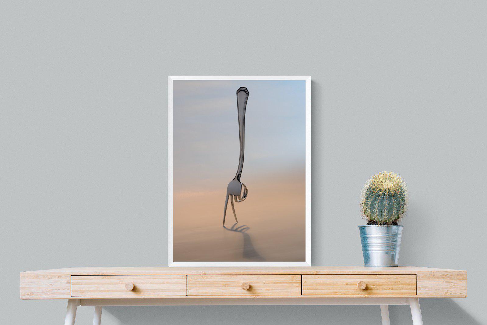 Walking Fork-Wall_Art-60 x 80cm-Mounted Canvas-White-Pixalot