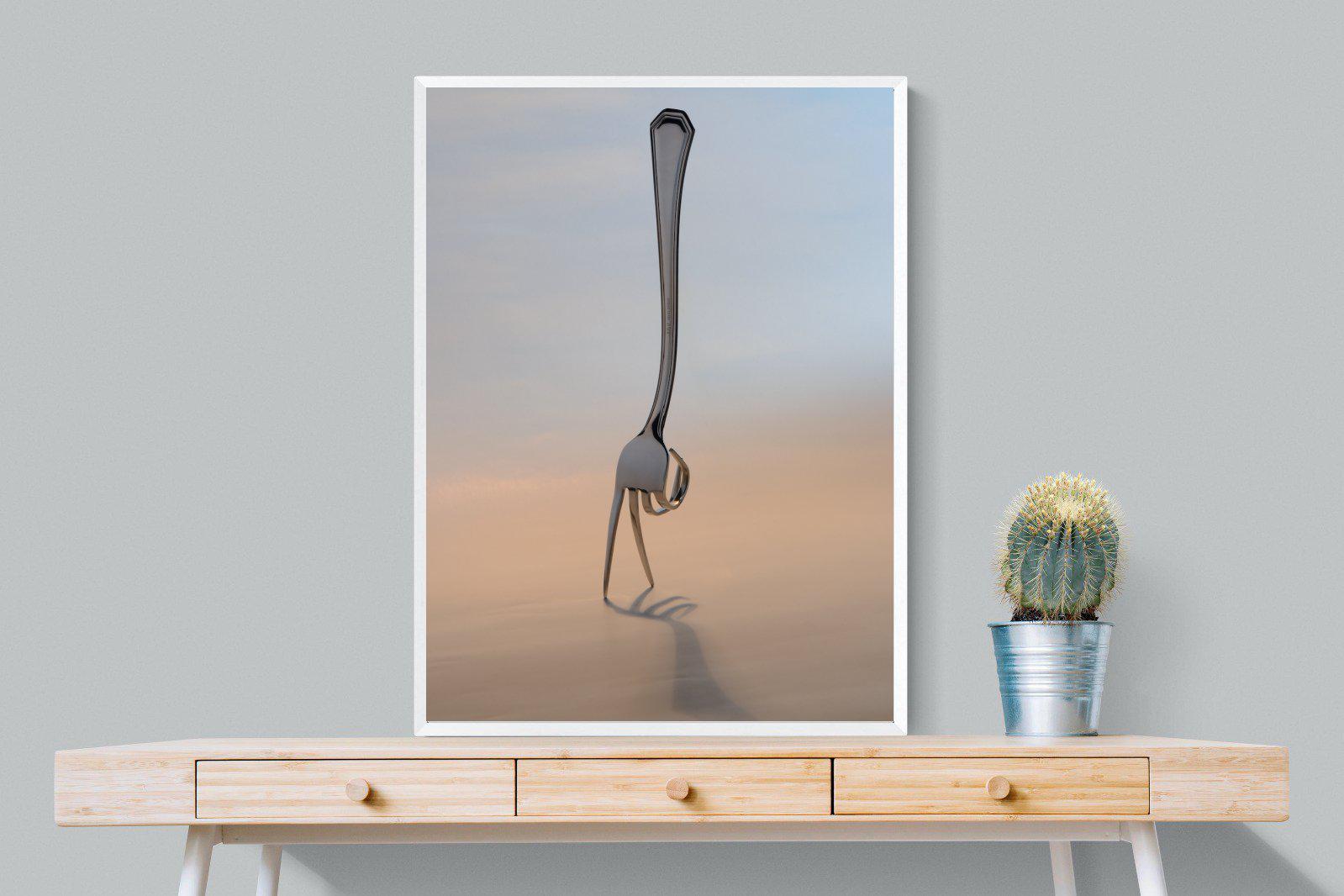 Walking Fork-Wall_Art-75 x 100cm-Mounted Canvas-White-Pixalot