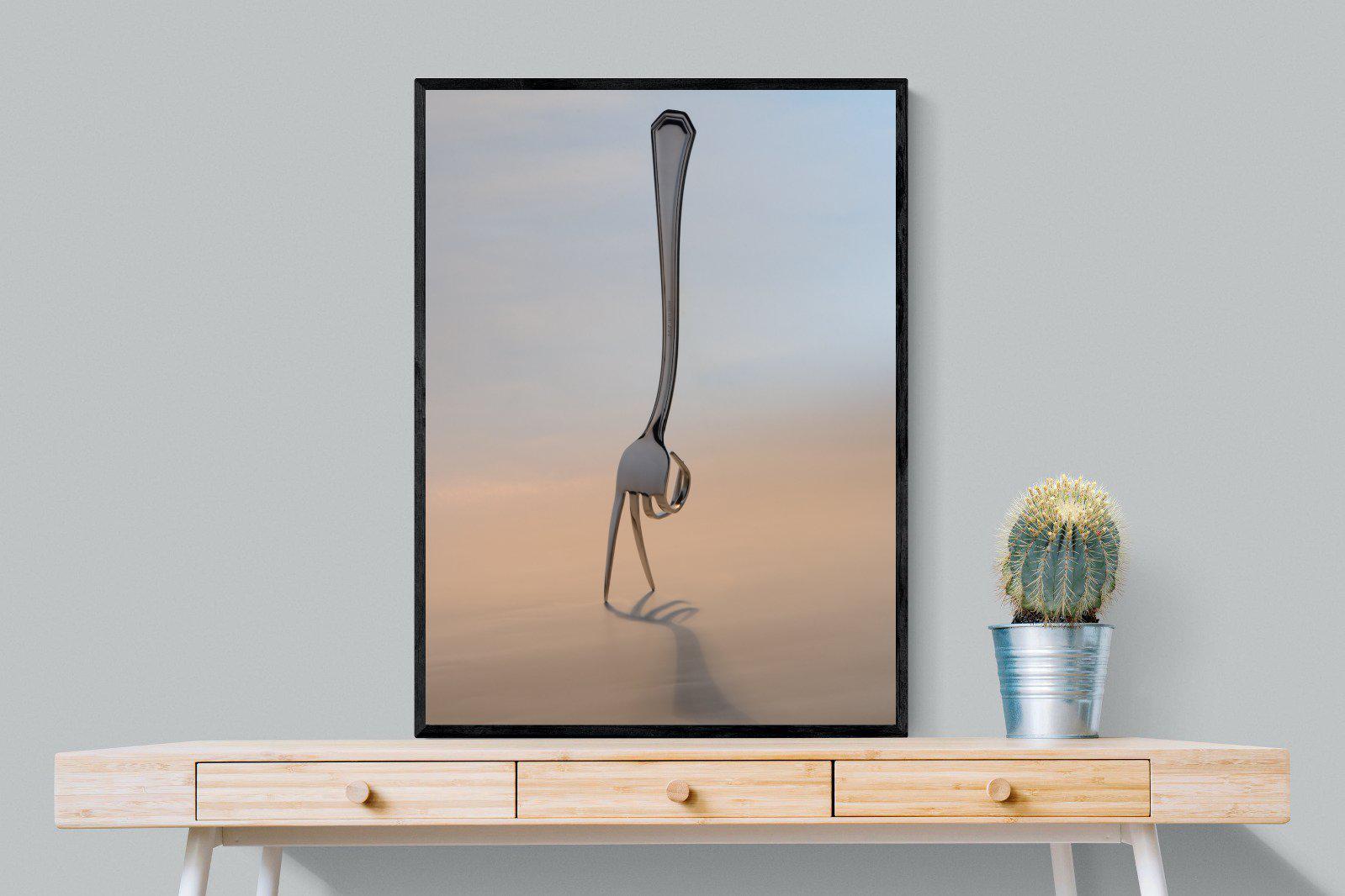 Walking Fork-Wall_Art-75 x 100cm-Mounted Canvas-Black-Pixalot