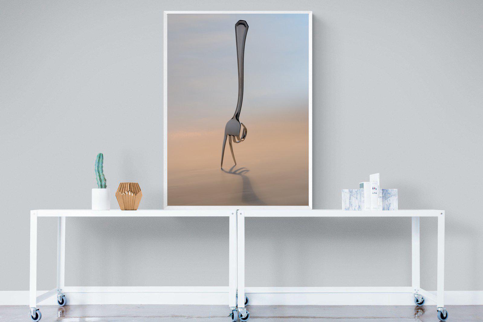 Walking Fork-Wall_Art-90 x 120cm-Mounted Canvas-White-Pixalot