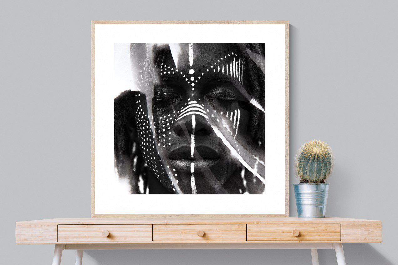 War Paint-Wall_Art-100 x 100cm-Framed Print-Wood-Pixalot