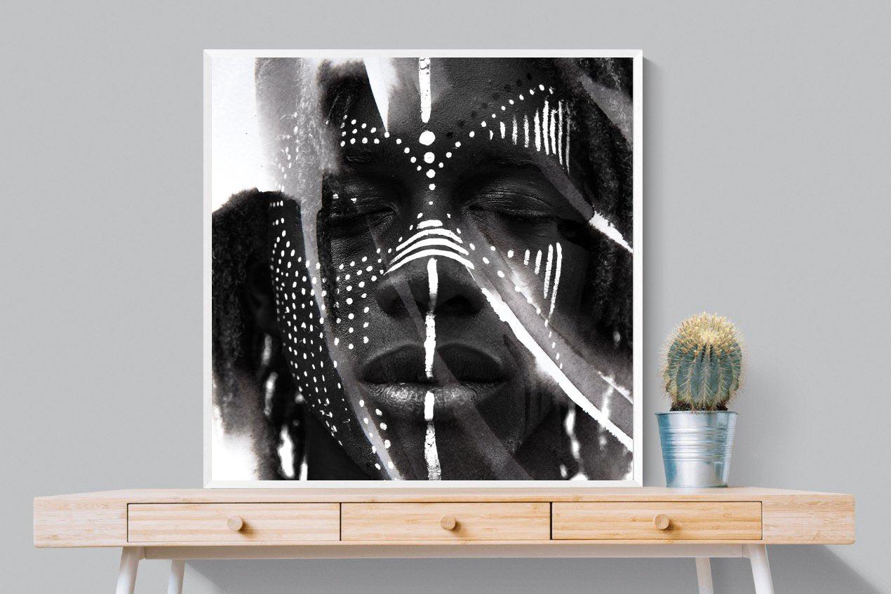 War Paint-Wall_Art-100 x 100cm-Mounted Canvas-White-Pixalot