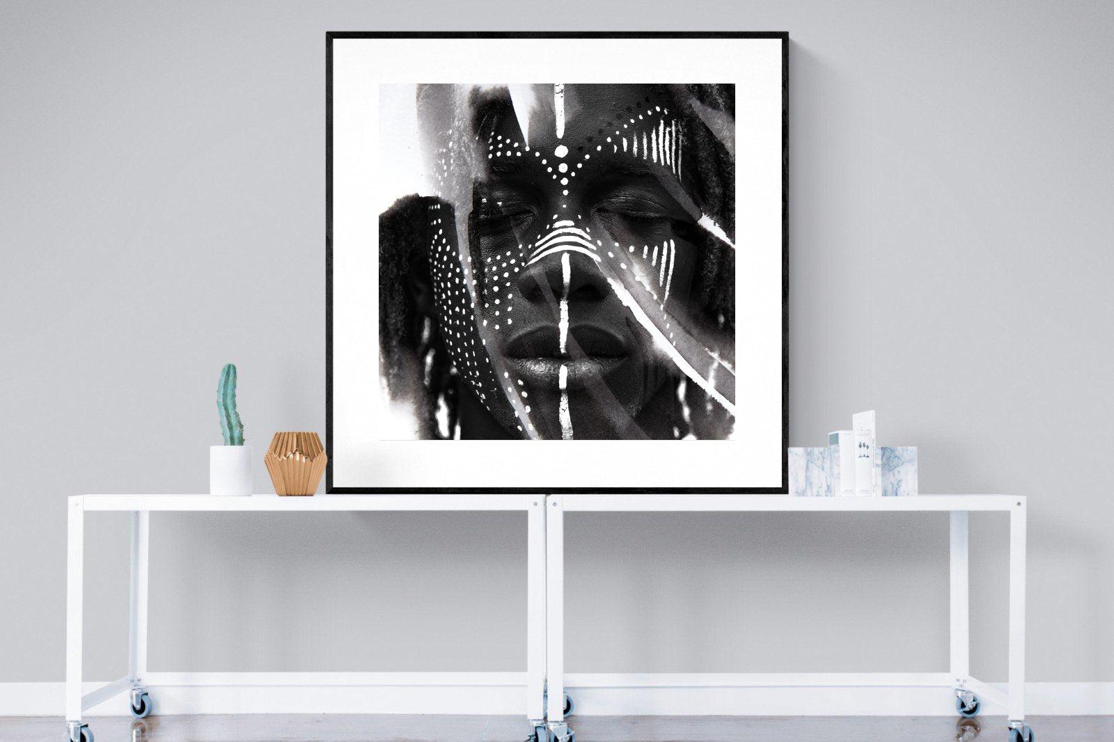 War Paint-Wall_Art-120 x 120cm-Framed Print-Black-Pixalot