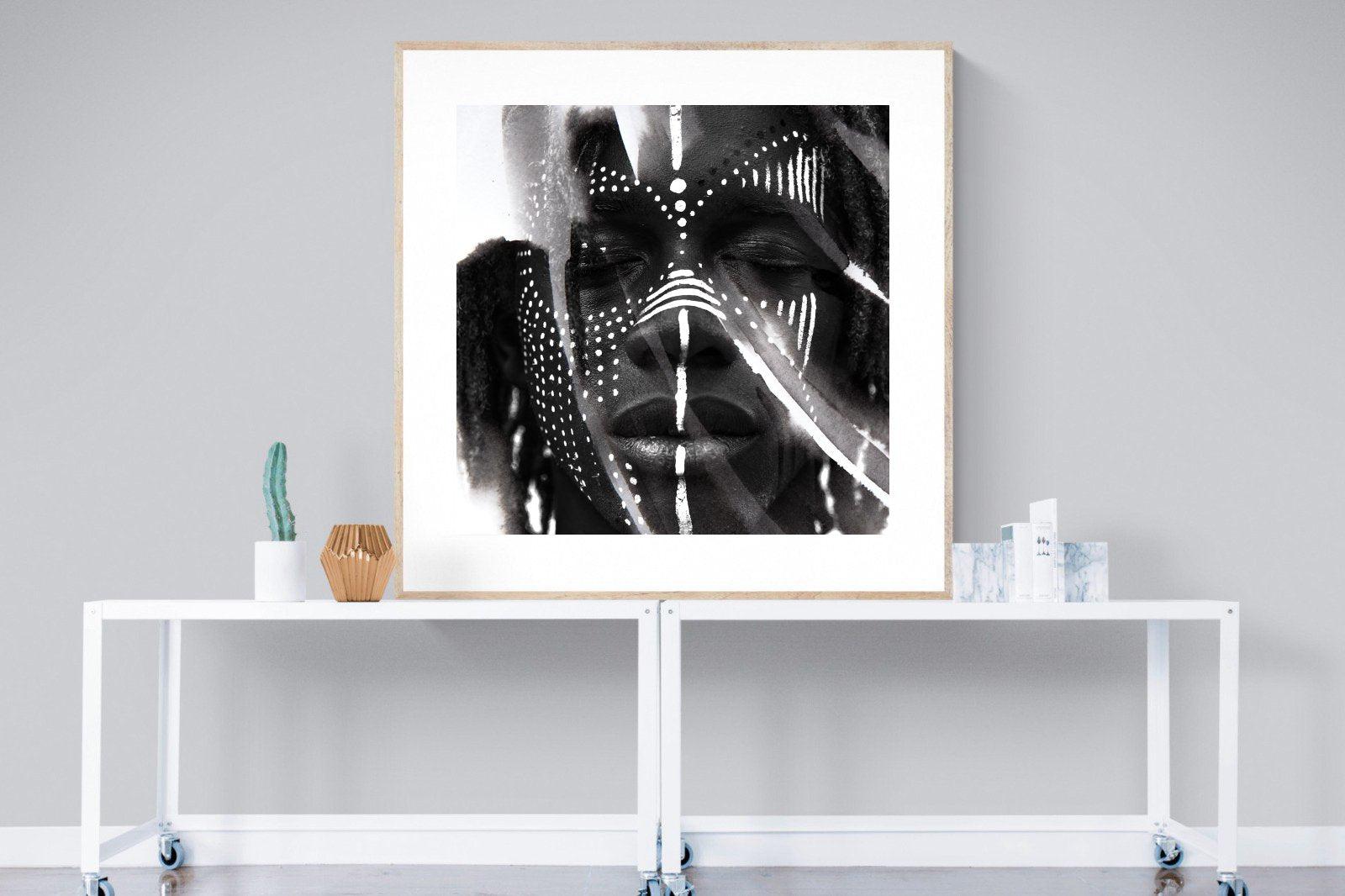 War Paint-Wall_Art-120 x 120cm-Framed Print-Wood-Pixalot