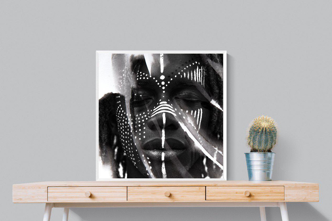 War Paint-Wall_Art-80 x 80cm-Mounted Canvas-White-Pixalot