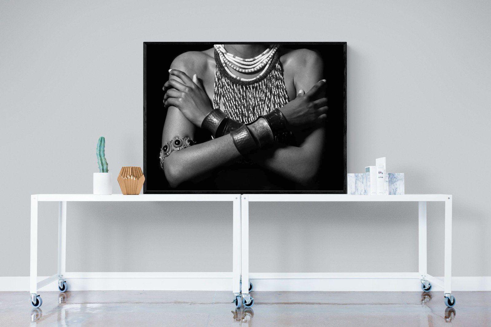 Warrior Princess Birth-Wall_Art-120 x 90cm-Mounted Canvas-Black-Pixalot