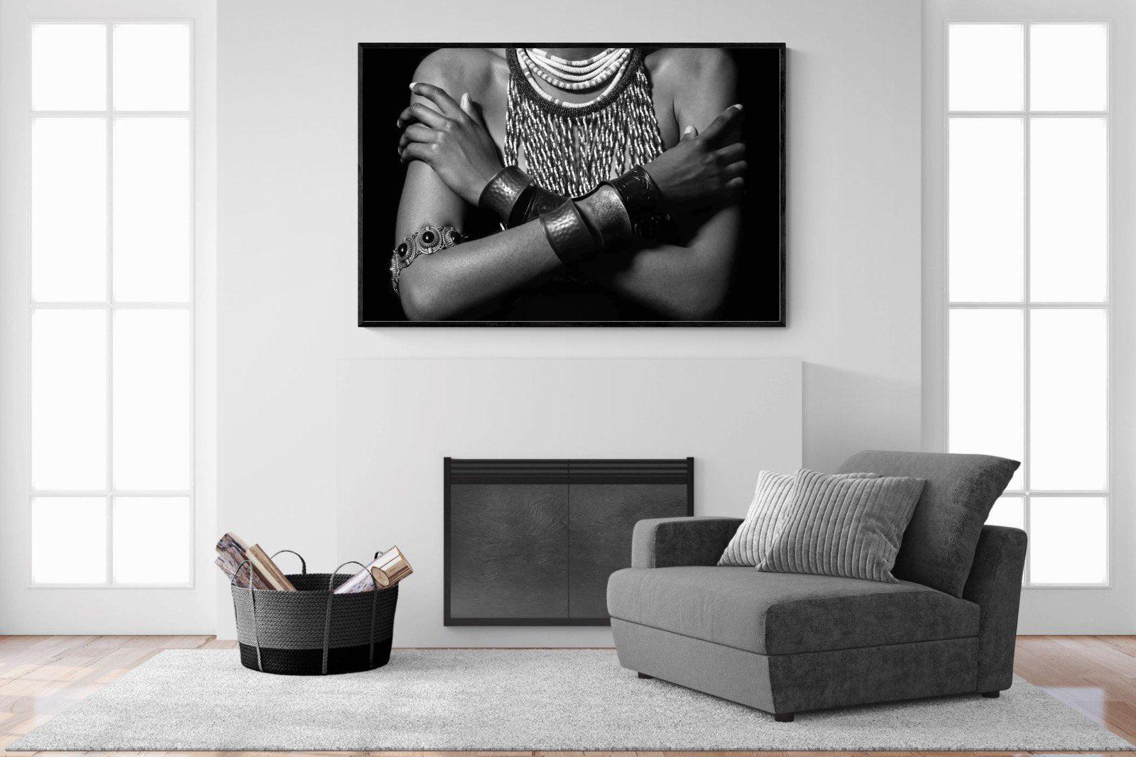 Warrior Princess Birth-Wall_Art-150 x 100cm-Mounted Canvas-Black-Pixalot