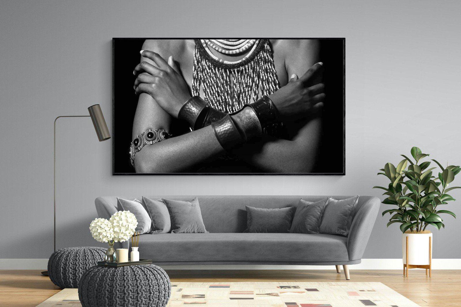 Warrior Princess Birth-Wall_Art-220 x 130cm-Mounted Canvas-Black-Pixalot