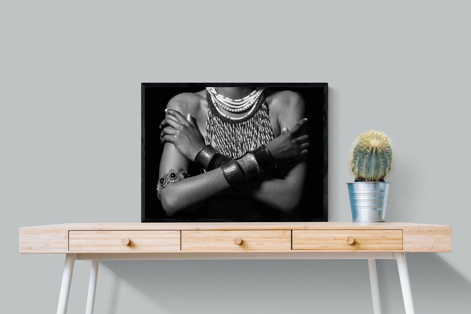 Warrior Princess Birth-Wall_Art-80 x 60cm-Mounted Canvas-Black-Pixalot