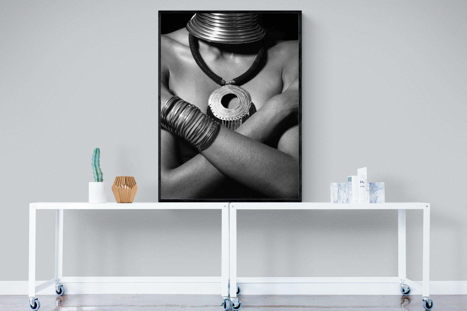 Warrior Princess-Wall_Art-90 x 120cm-Mounted Canvas-Black-Pixalot