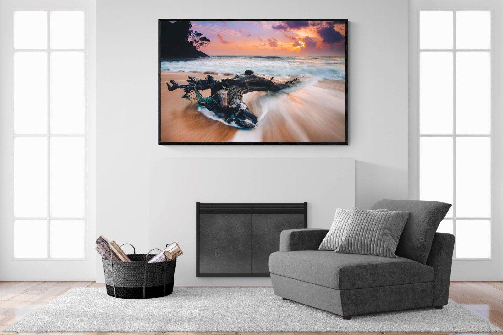 Washed Ashore-Wall_Art-150 x 100cm-Mounted Canvas-Black-Pixalot