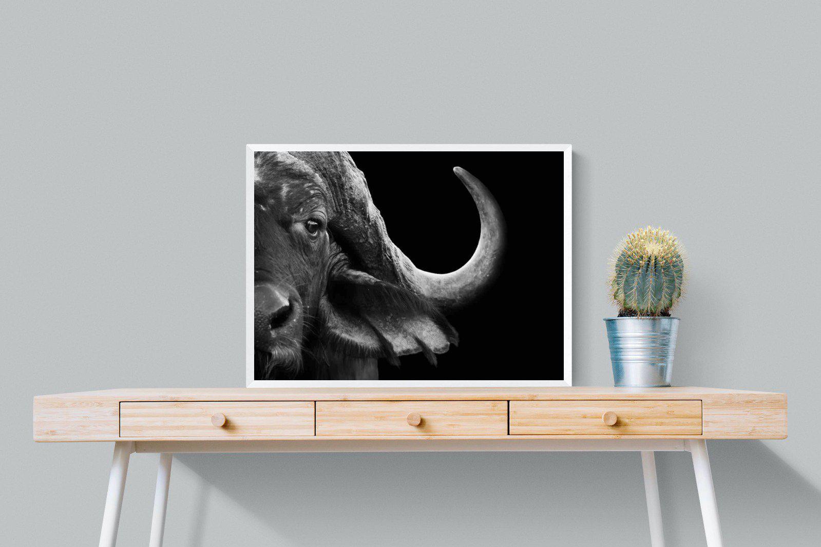 Water Buffalo-Wall_Art-80 x 60cm-Mounted Canvas-White-Pixalot