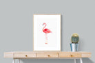 Watercolour Flamingo-Wall_Art-60 x 80cm-Framed Print-Wood-Pixalot