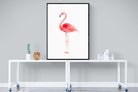 Watercolour Flamingo-Wall_Art-90 x 120cm-Mounted Canvas-Black-Pixalot