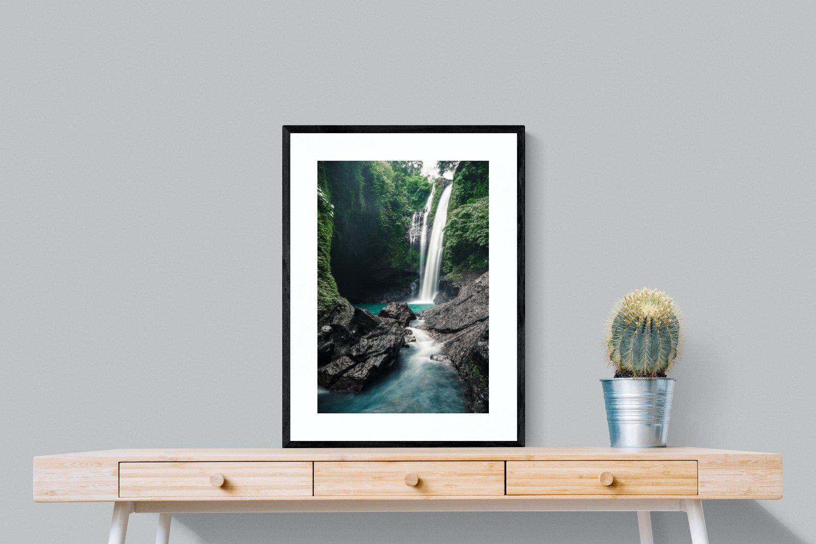 Waterfall-Wall_Art-60 x 80cm-Framed Print-Black-Pixalot