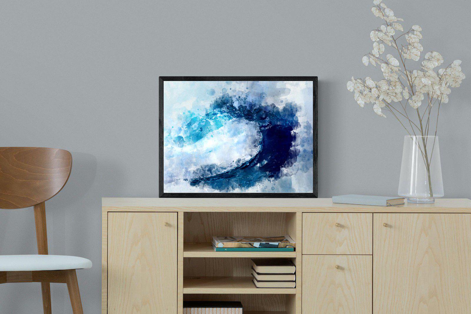 Wave Art-Wall_Art-60 x 45cm-Mounted Canvas-Black-Pixalot