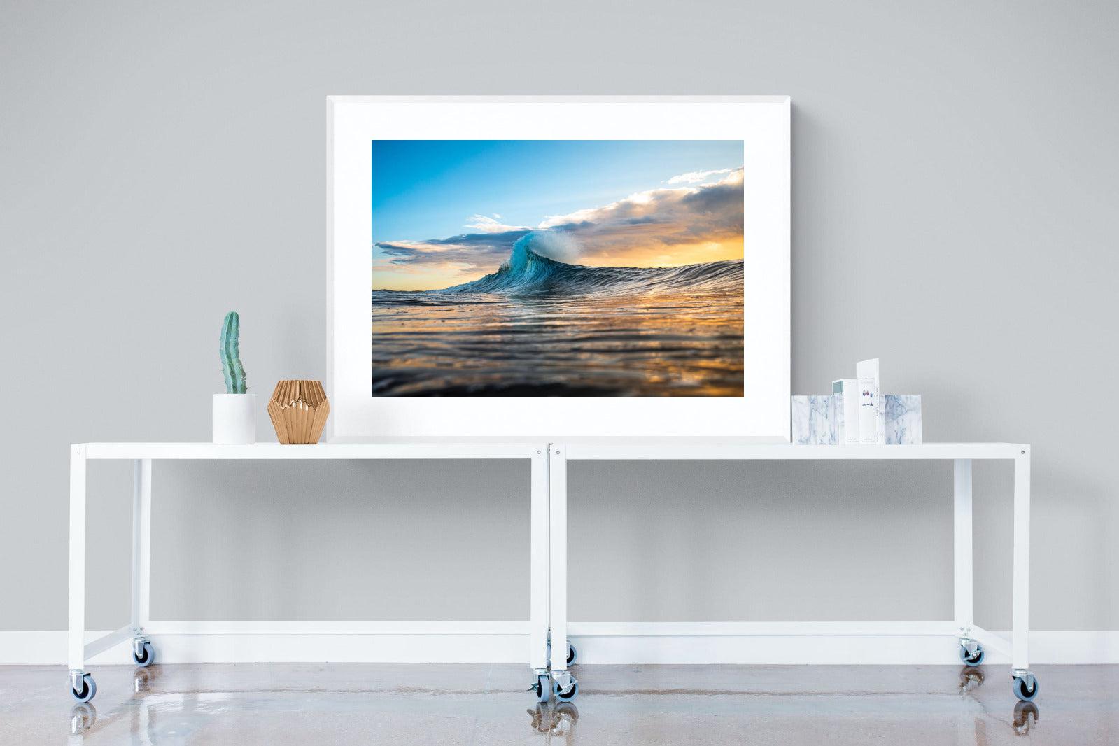 Wave Flare-Wall_Art-120 x 90cm-Framed Print-White-Pixalot