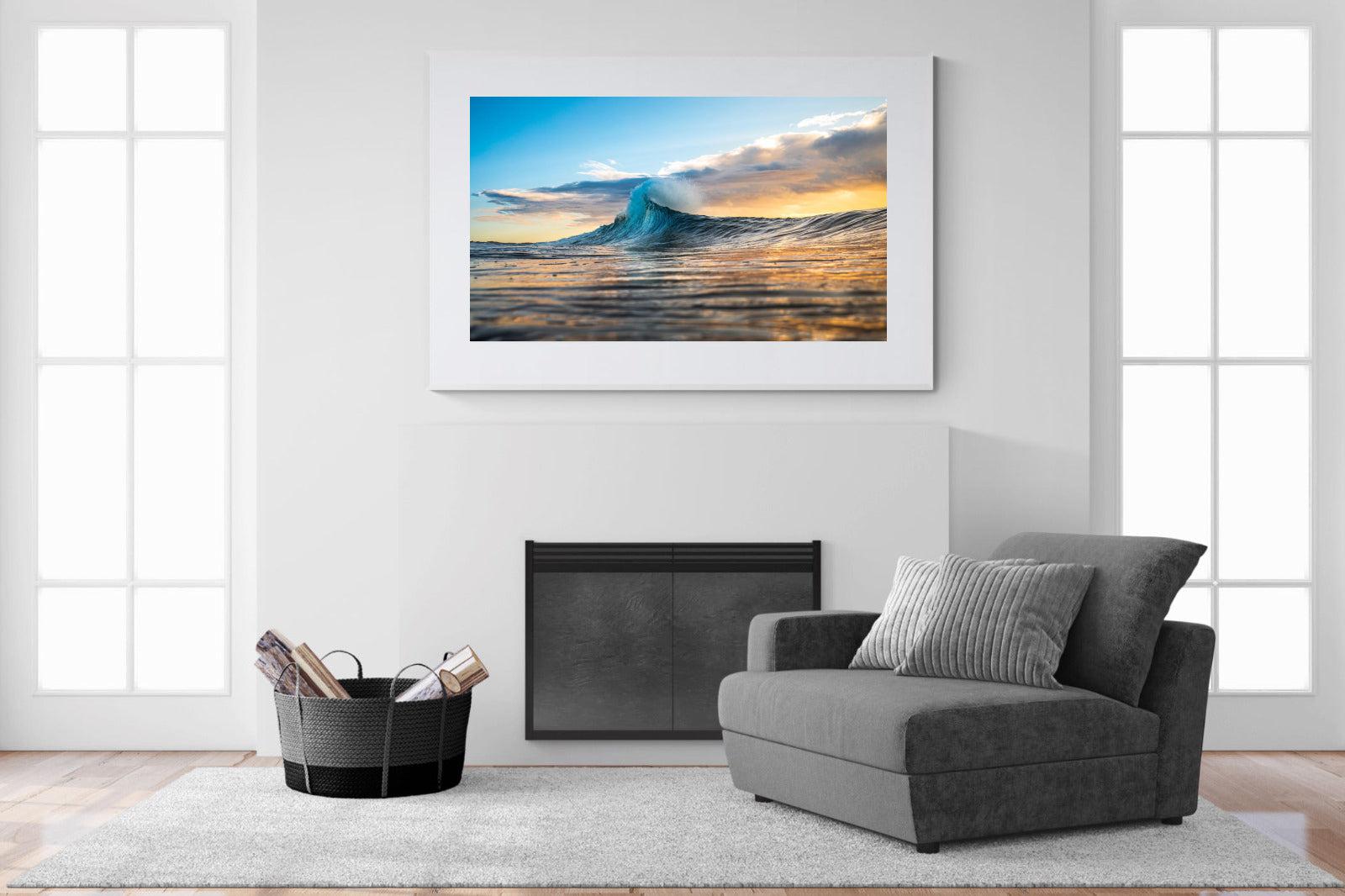 Wave Flare-Wall_Art-150 x 100cm-Framed Print-White-Pixalot