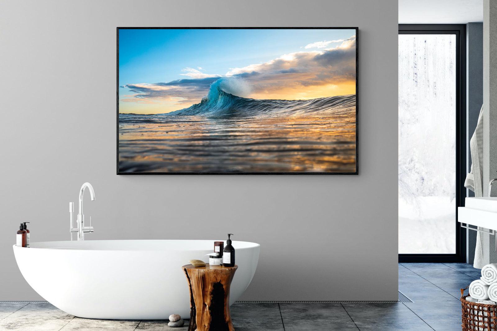 Wave Flare-Wall_Art-180 x 110cm-Mounted Canvas-Black-Pixalot