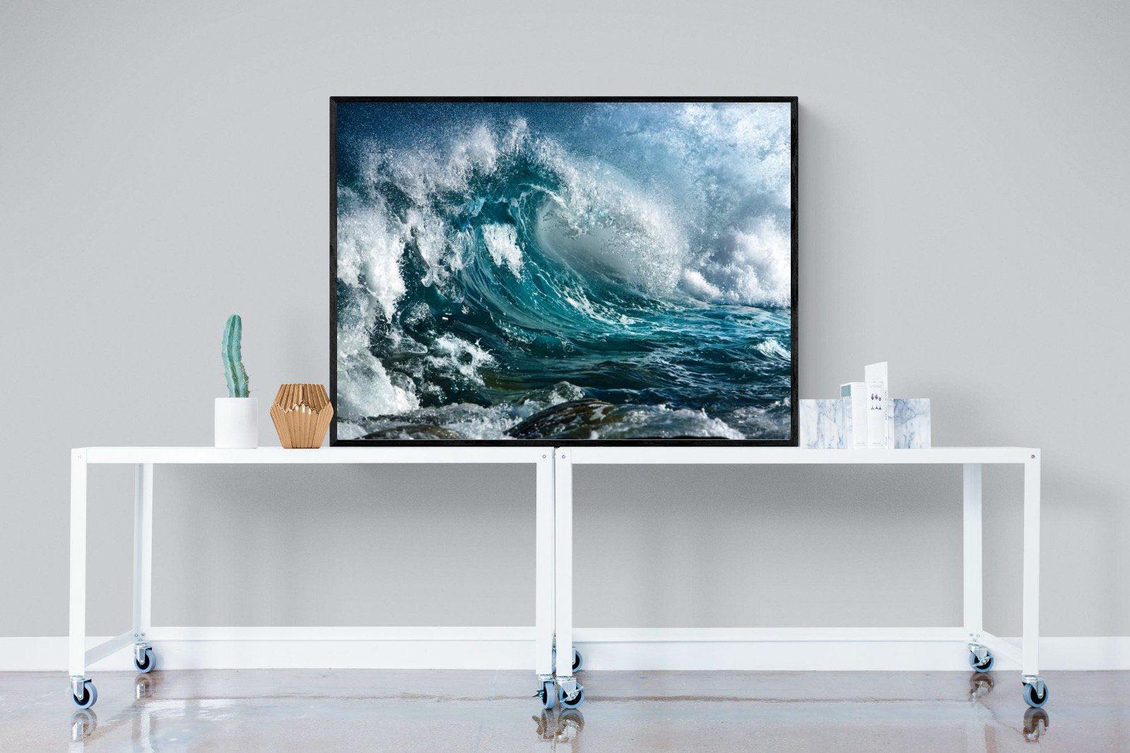 Wave-Wall_Art-120 x 90cm-Mounted Canvas-Black-Pixalot