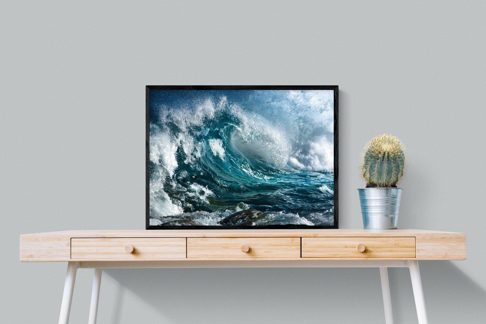 Wave-Wall_Art-80 x 60cm-Mounted Canvas-Black-Pixalot