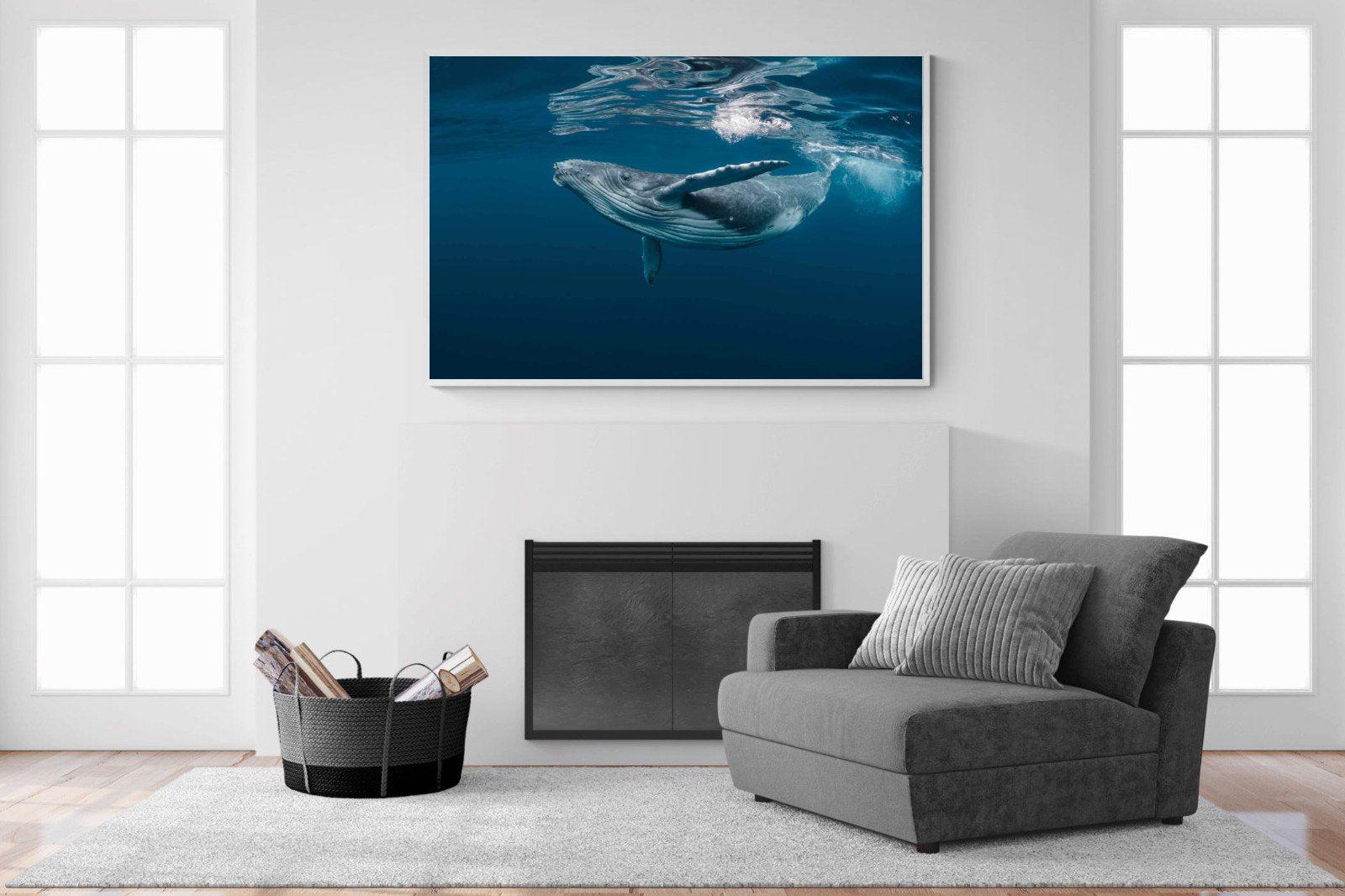 Whale-Wall_Art-150 x 100cm-Mounted Canvas-White-Pixalot