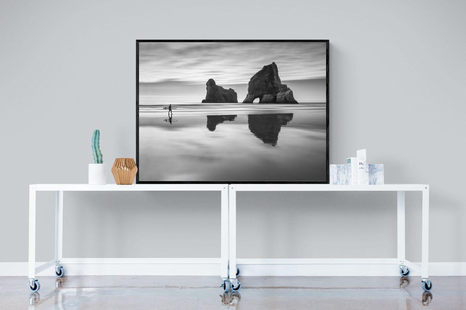 Wharariki-Wall_Art-120 x 90cm-Mounted Canvas-Black-Pixalot