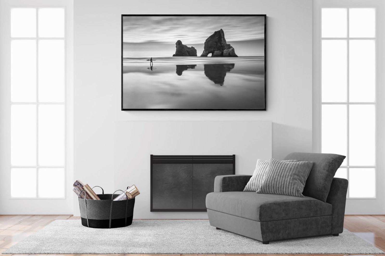 Wharariki-Wall_Art-150 x 100cm-Mounted Canvas-Black-Pixalot