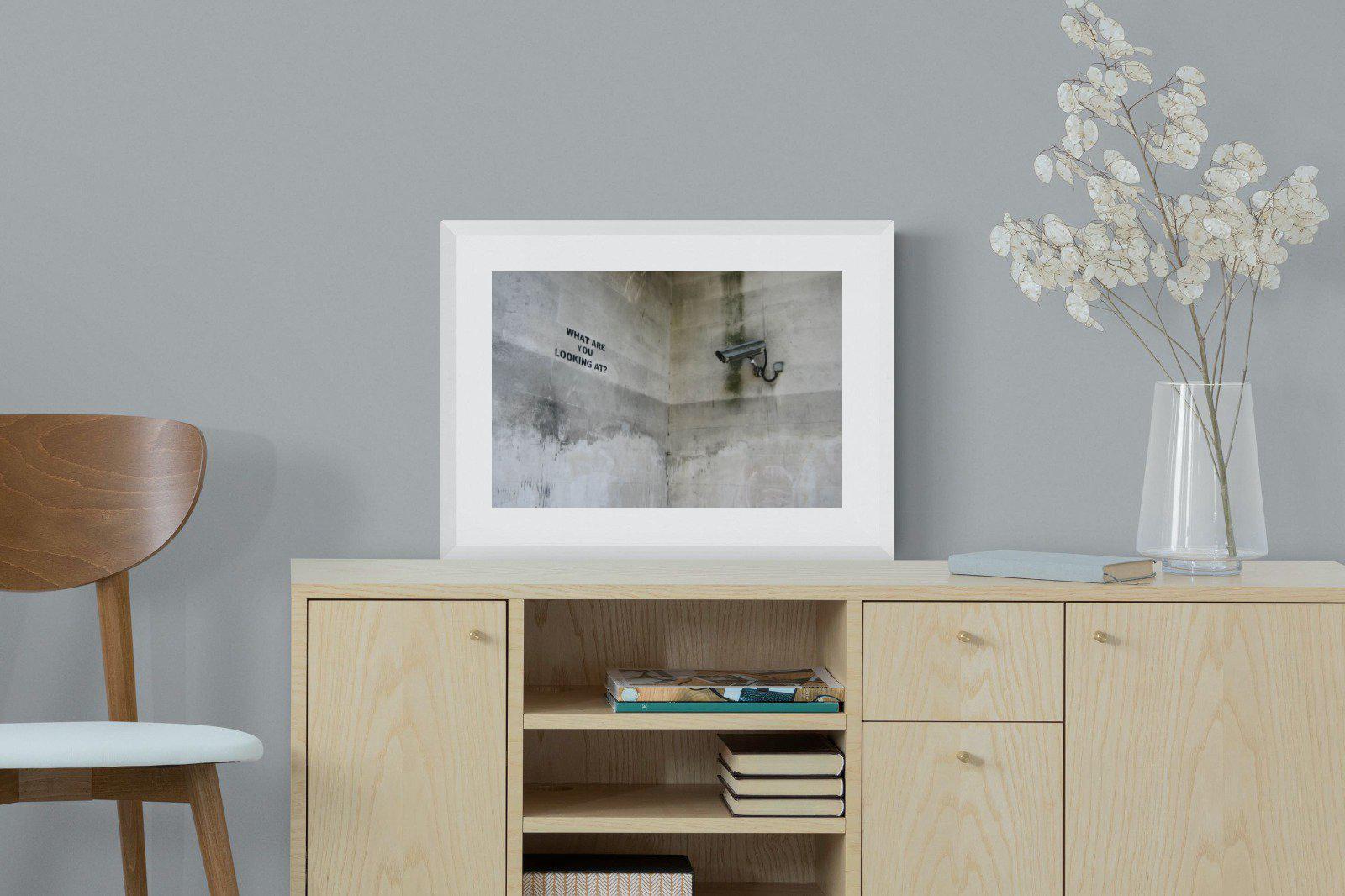 What Are You Looking At-Wall_Art-60 x 45cm-Framed Print-White-Pixalot