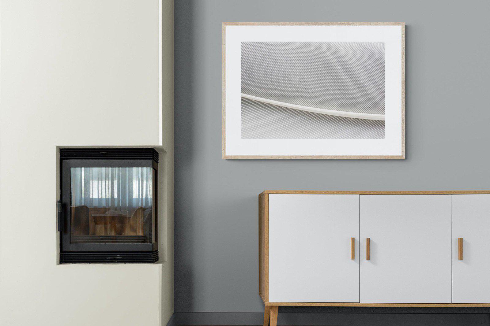 White Feather-Wall_Art-100 x 75cm-Framed Print-Wood-Pixalot