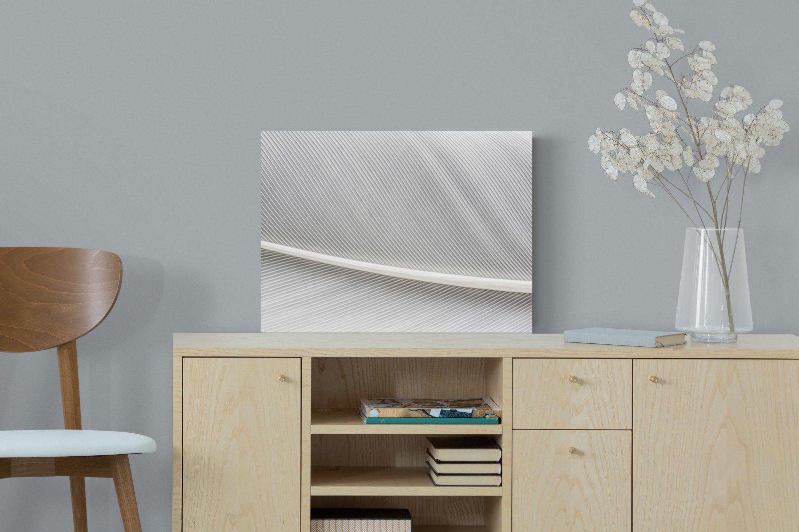 White Feather-Wall_Art-60 x 45cm-Mounted Canvas-No Frame-Pixalot