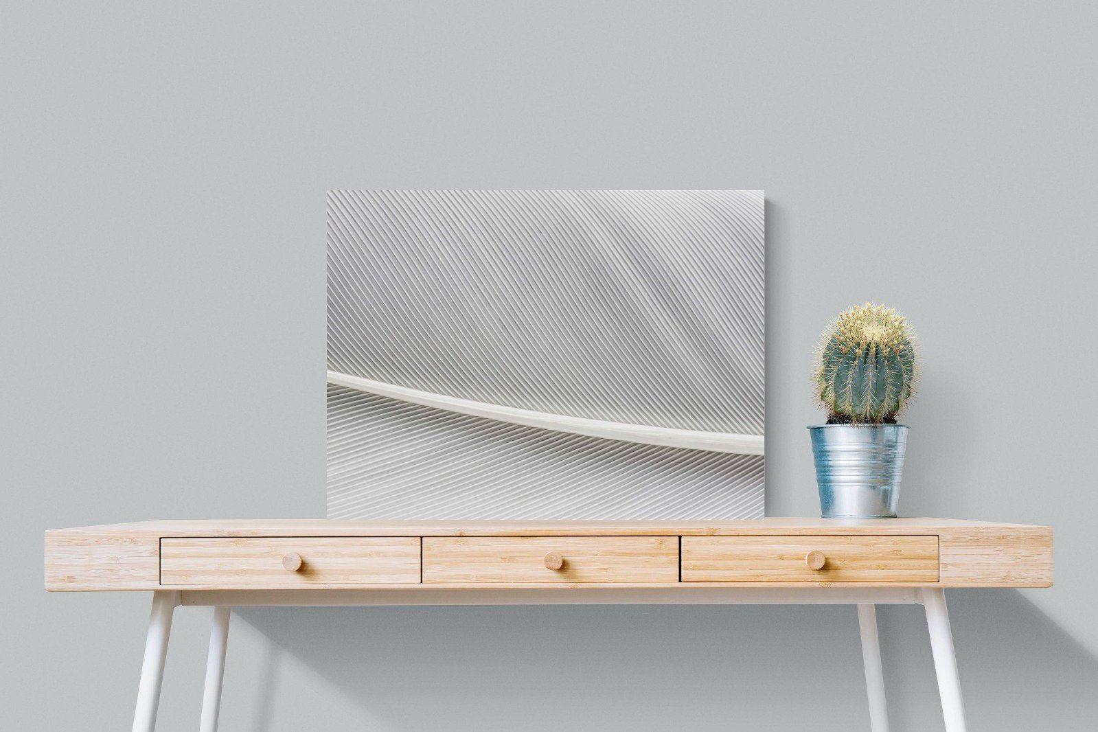 White Feather-Wall_Art-80 x 60cm-Mounted Canvas-No Frame-Pixalot
