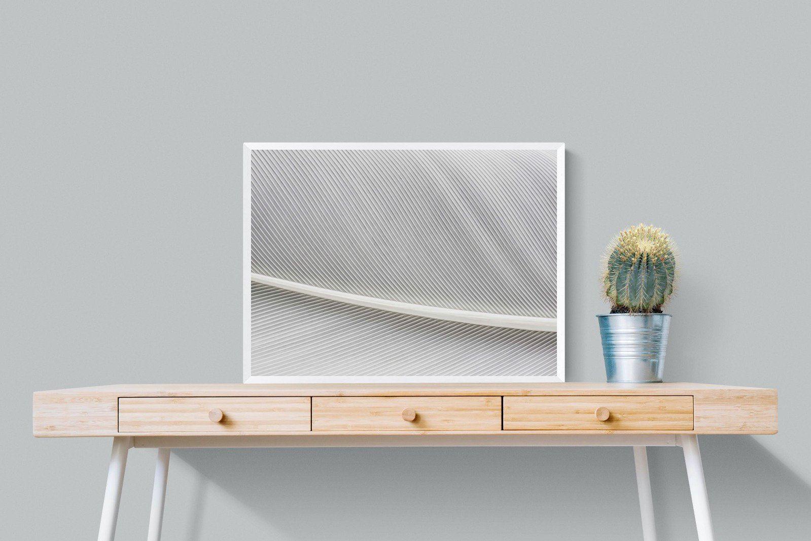 White Feather-Wall_Art-80 x 60cm-Mounted Canvas-White-Pixalot