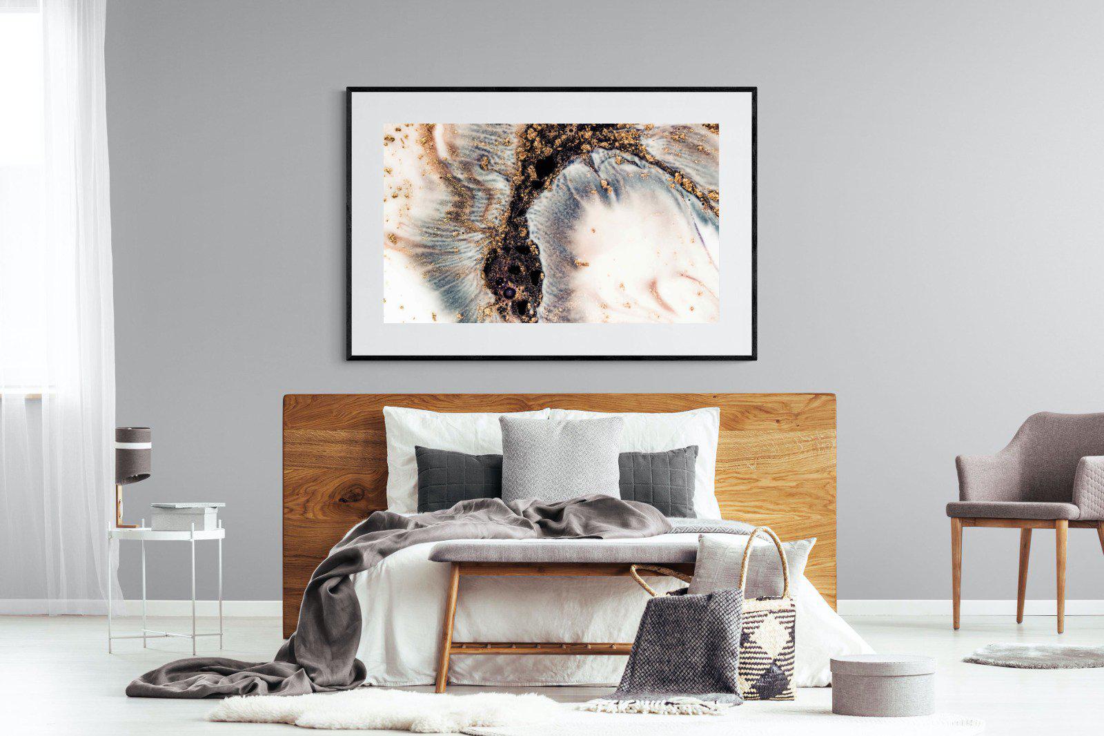 White Gold-Wall_Art-150 x 100cm-Framed Print-Black-Pixalot