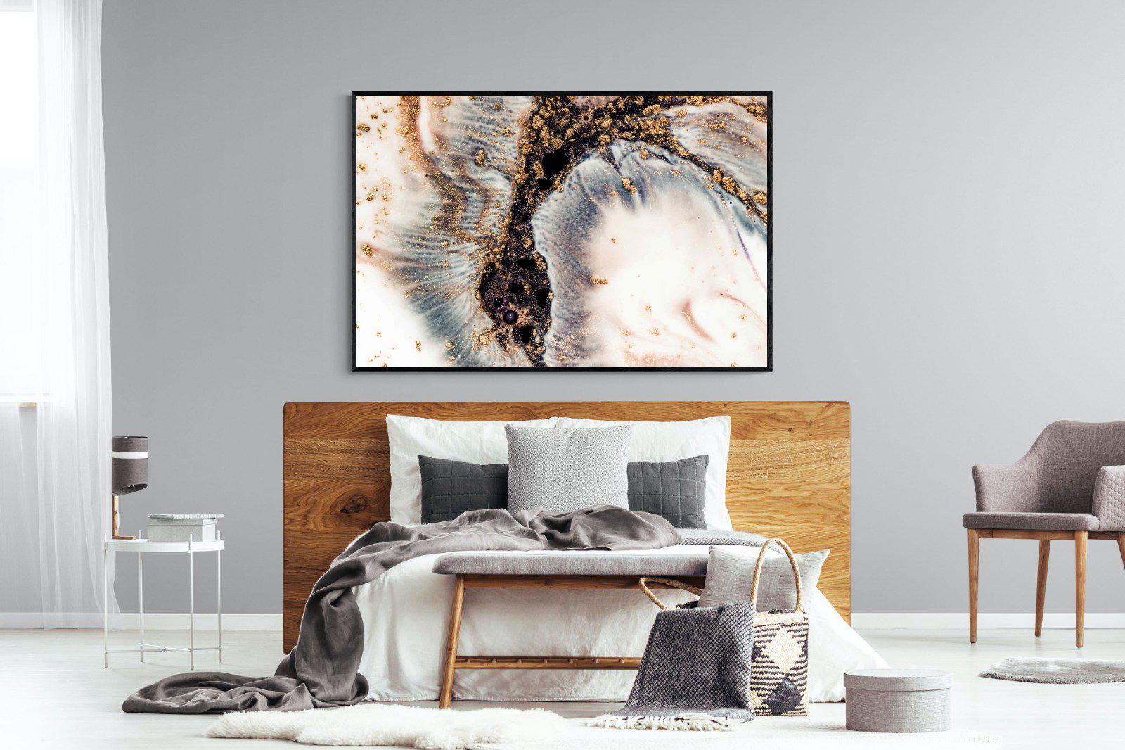 White Gold-Wall_Art-150 x 100cm-Mounted Canvas-Black-Pixalot