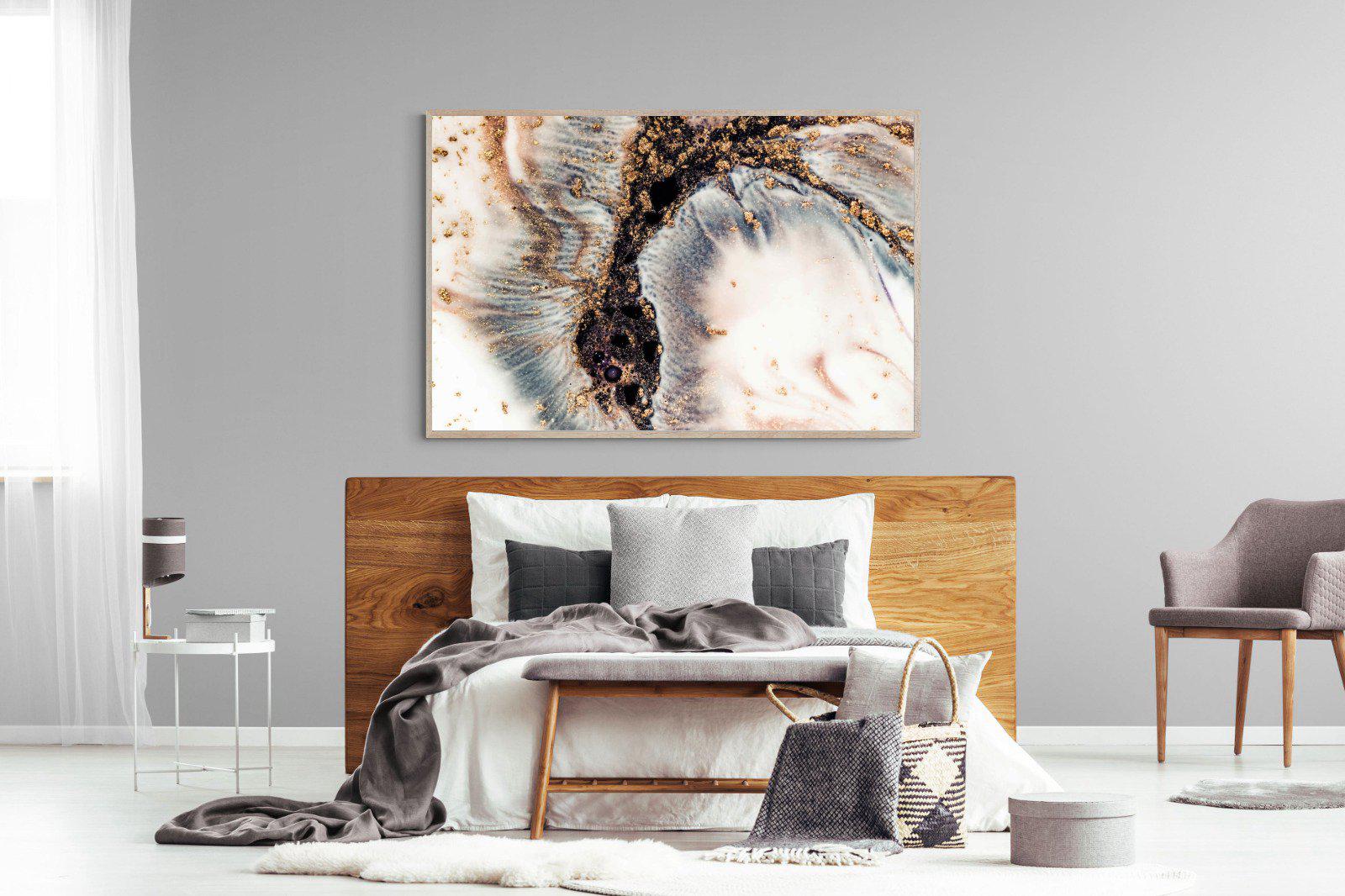 White Gold-Wall_Art-150 x 100cm-Mounted Canvas-Wood-Pixalot