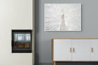 White Peacock-Wall_Art-100 x 75cm-Mounted Canvas-White-Pixalot