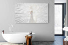 White Peacock-Wall_Art-180 x 110cm-Mounted Canvas-White-Pixalot