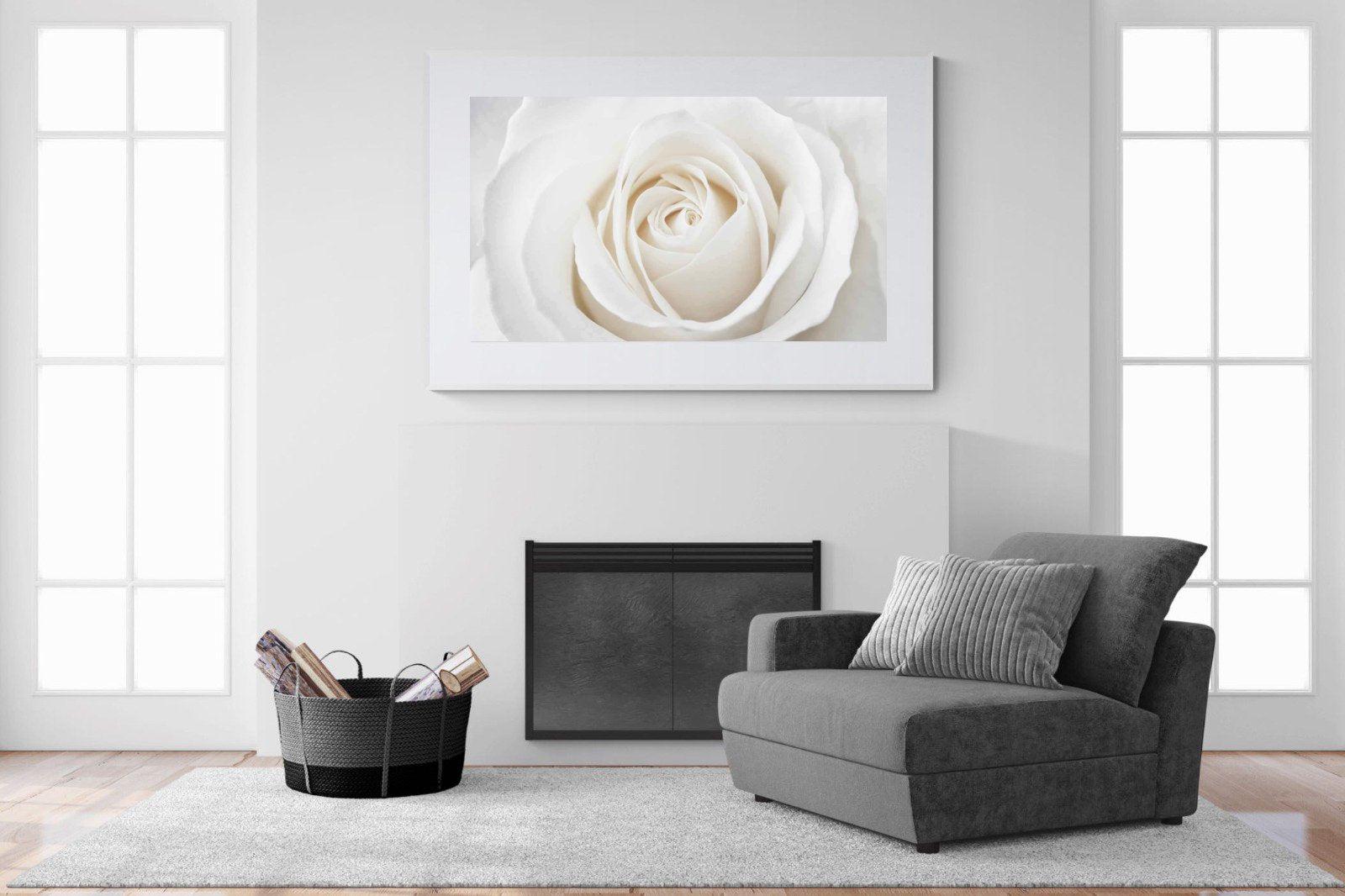 White Rose-Wall_Art-150 x 100cm-Framed Print-White-Pixalot