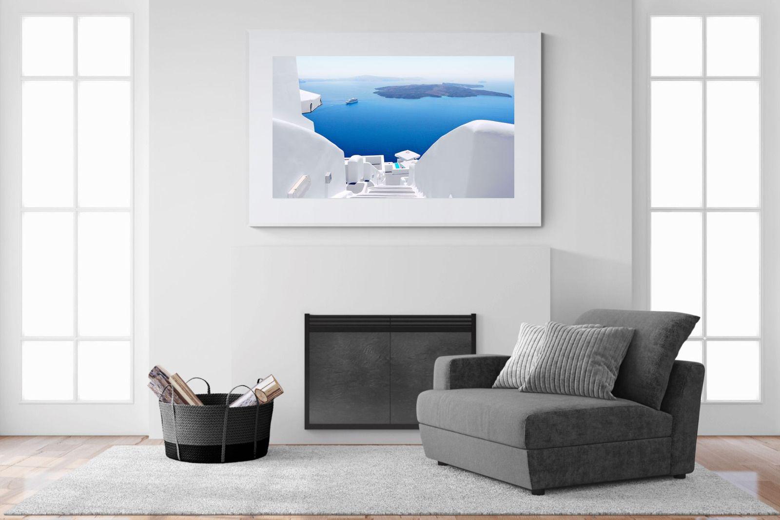 White Steps-Wall_Art-150 x 100cm-Framed Print-White-Pixalot