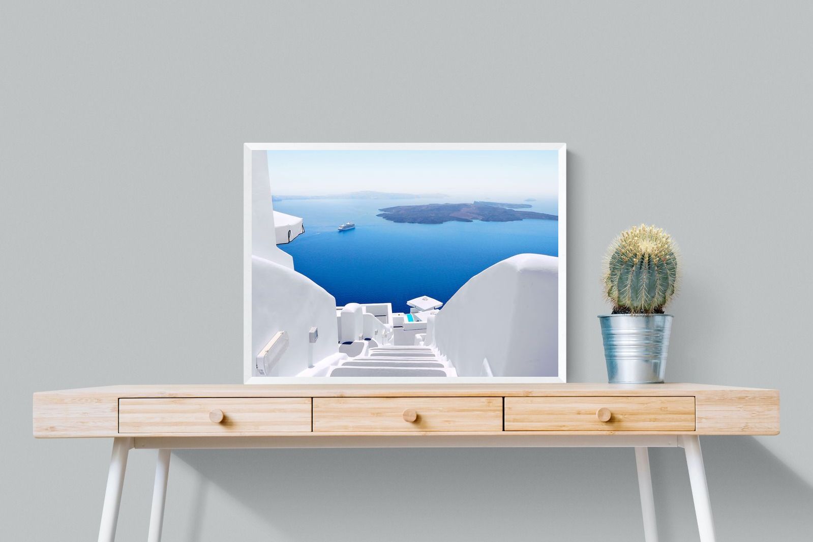 White Steps-Wall_Art-80 x 60cm-Mounted Canvas-White-Pixalot