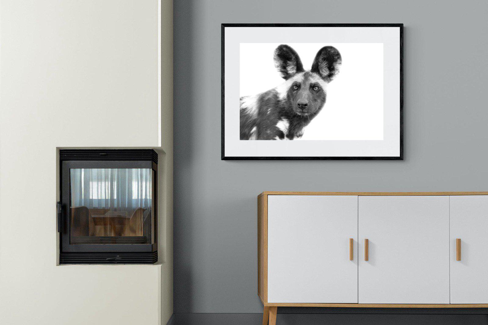 Wild Dog-Wall_Art-100 x 75cm-Framed Print-Black-Pixalot