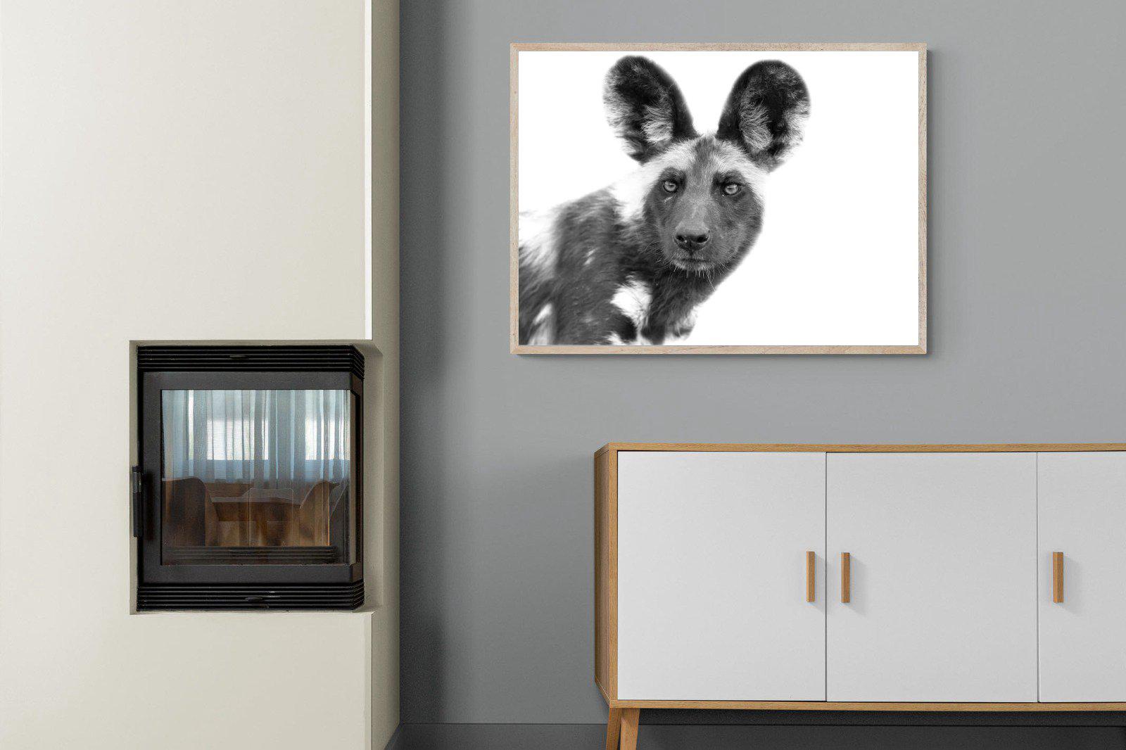 Wild Dog-Wall_Art-100 x 75cm-Mounted Canvas-Wood-Pixalot