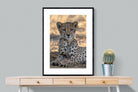 Young Cheetah-Wall_Art-75 x 100cm-Framed Print-Black-Pixalot