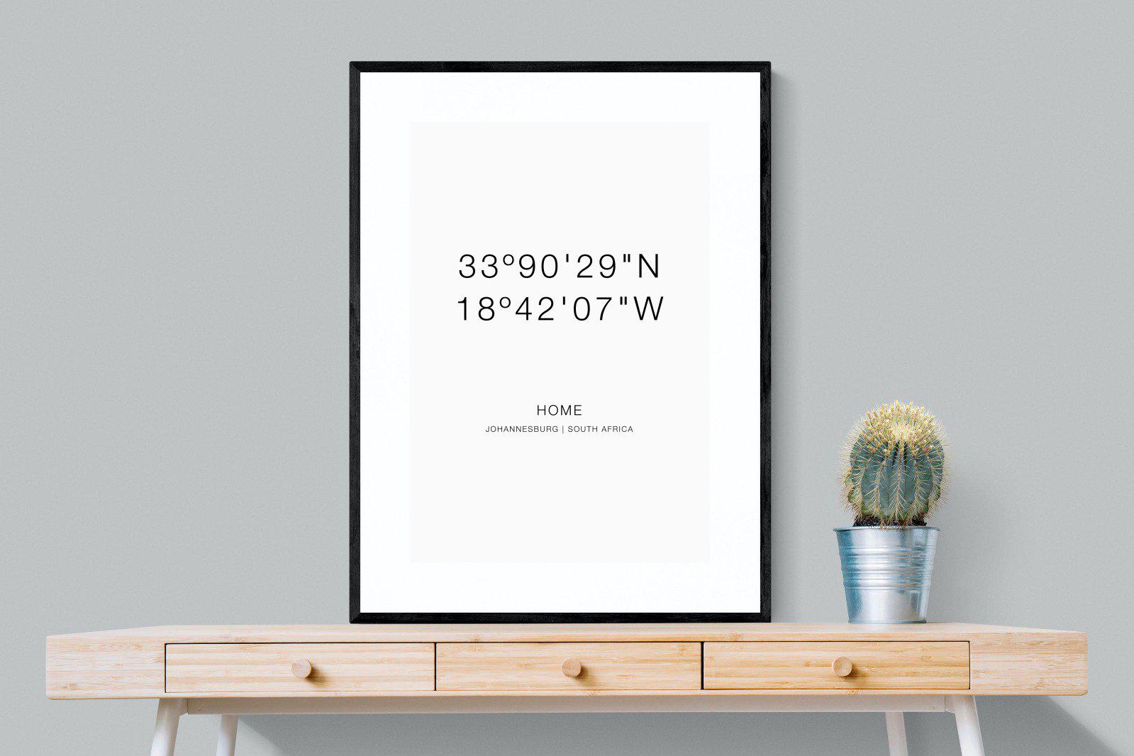 Your Home Coordinates-Wall_Art-75 x 100cm-Framed Print-Black-Pixalot