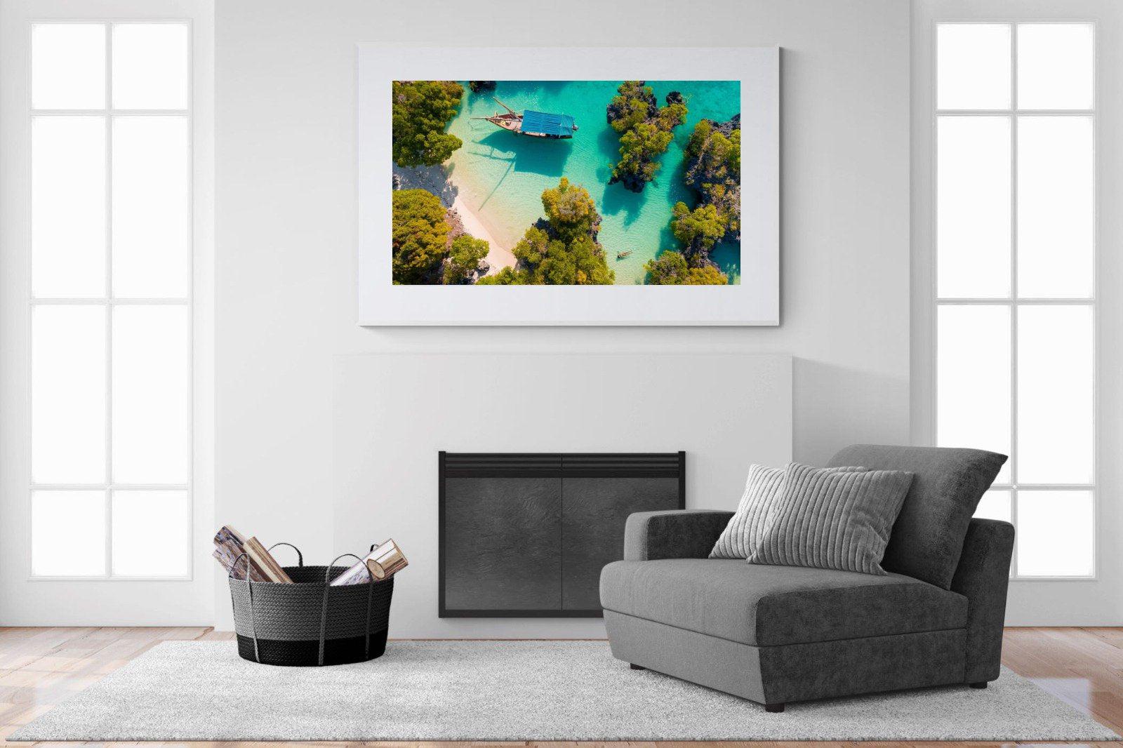 Zanzibar-Wall_Art-150 x 100cm-Framed Print-White-Pixalot