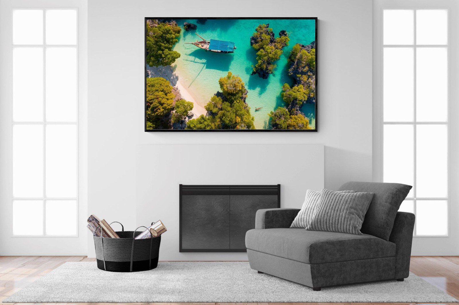 Zanzibar-Wall_Art-150 x 100cm-Mounted Canvas-Black-Pixalot